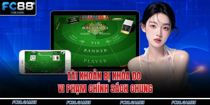 Tài khoản bị khóa do vi phạm chính sách chung